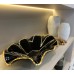 Centro de Mesa em Vidro Orgânico Preto e Dourado Centro de Mesa em Vidro Orgânico Preto e Dourado